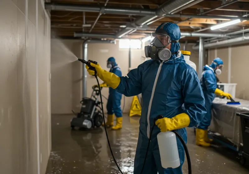 Basement Sanitization and Antimicrobial Treatment process in Jamestown, OH