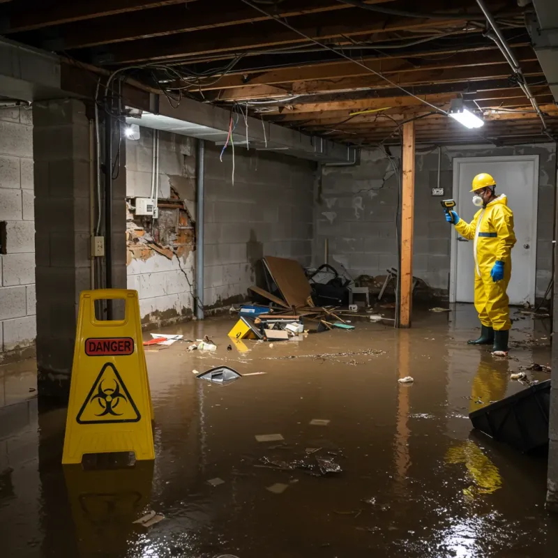 Flooded Basement Electrical Hazard in Jamestown, OH Property